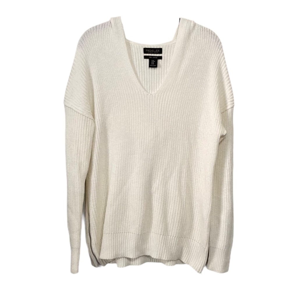 Rachel Zoe White Cotton Pullover Hoodie